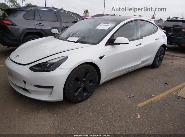 5YJ3E1EB3NF327936 2022 TESLA MODEL 3 Белый Передняя левая четверть
