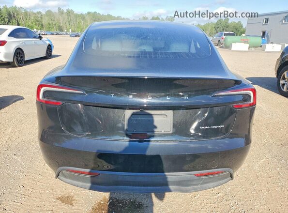 5YJ3E1EB3SF900782 2025 TESLA MODEL Black Вид ззаду