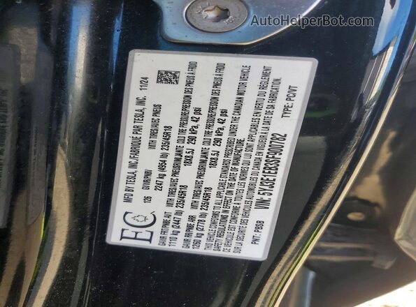 5YJ3E1EB3SF900782 2025 TESLA MODEL Black Вид підкапотного простору
