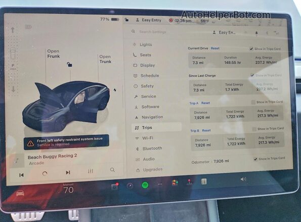 5YJ3E1EB3SF935130 2025 TESLA MODEL Угольный Вид щитка приборов