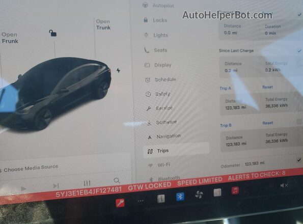 5YJ3E1EB4JF127481 2018 TESLA MODEL Black Instrument cluster view