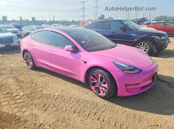 5YJ3E1EB4LF712550 2020 TESLA MODEL Розовый Передняя правая четверть