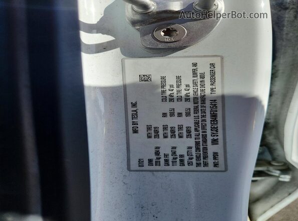 5YJ3E1EB4MF015414 2021 TESLA MODEL White Вид підкапотного простору
