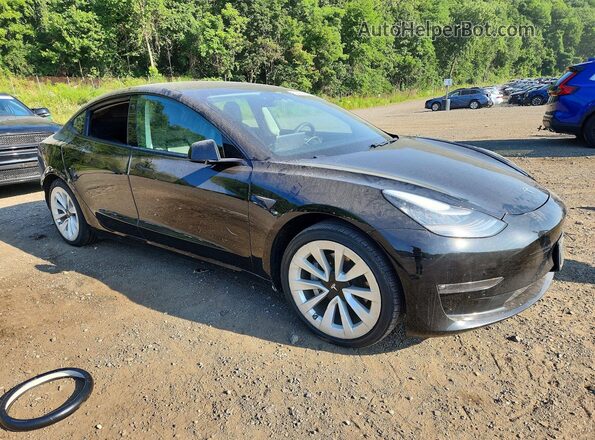 5YJ3E1EB4MF859534 2021 TESLA MODEL Черный Передняя правая четверть