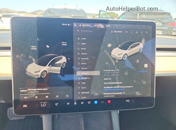 5YJ3E1EB4MF902253 2021 TESLA MODEL White Widok zestawu wskaźników