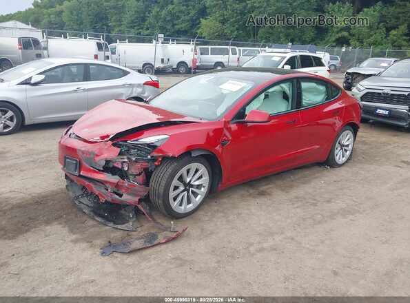 5YJ3E1EB4MF924916 2021 TESLA MODEL 3 Red Przód lewy