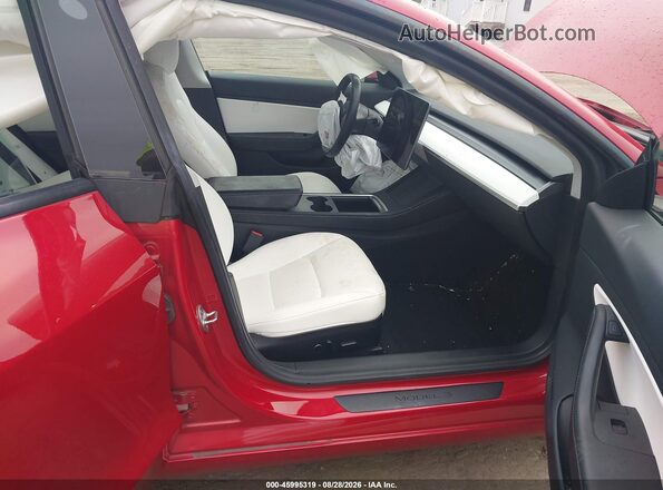5YJ3E1EB4MF924916 2021 TESLA MODEL 3 Red Widok wnętrza z przodu