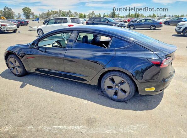5YJ3E1EB4NF135053 2022 TESLA MODEL Black უკანა მარცხენა