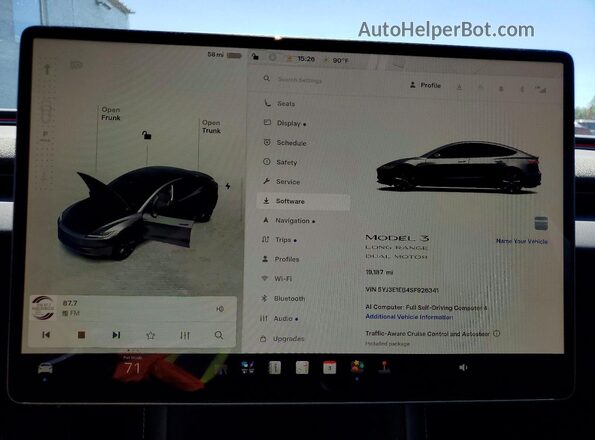 5YJ3E1EB4SF926341 2025 TESLA MODEL Gray Սարքավորումների վահանակի տեսք