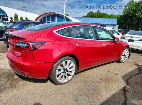 5YJ3E1EB5JF146136 2018 TESLA MODEL Красный Задняя правая четверть