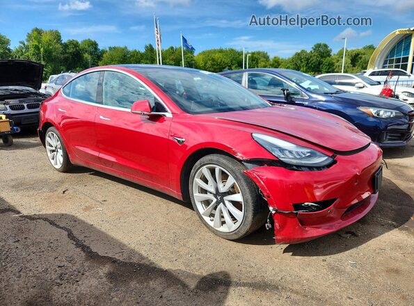 5YJ3E1EB5JF146136 2018 TESLA MODEL Красный Передняя правая четверть