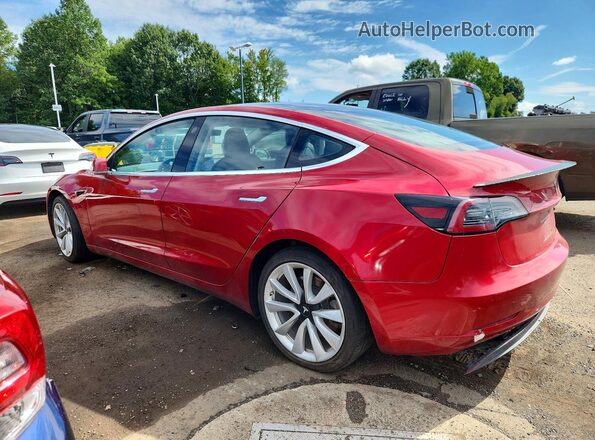 5YJ3E1EB5JF146136 2018 TESLA MODEL Красный Задняя левая четверть
