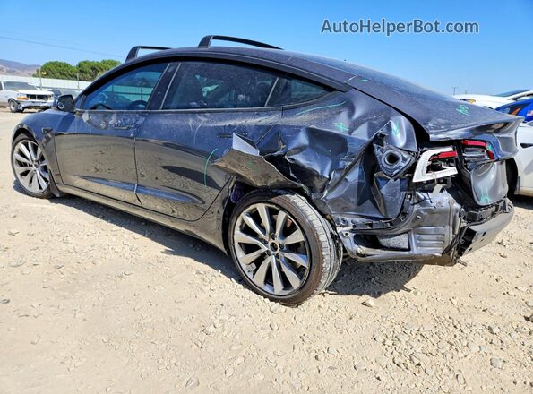5YJ3E1EB5JF188208 2018 TESLA MODEL Charcoal Rear left