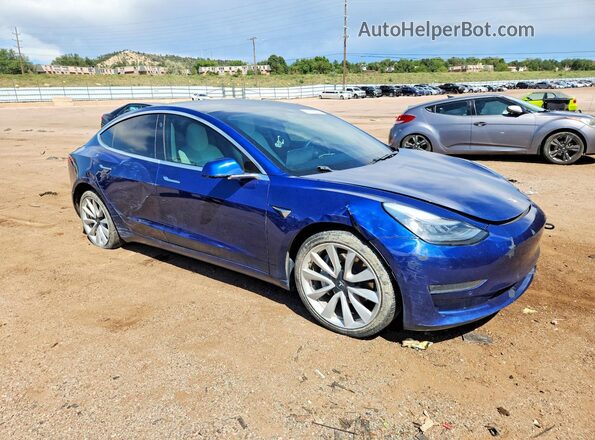 5YJ3E1EB5LF640239 2020 TESLA MODEL Blue Передня права чверть