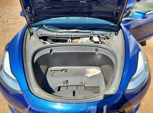 5YJ3E1EB5LF640239 2020 TESLA MODEL Blue Вид задньої частини салону
