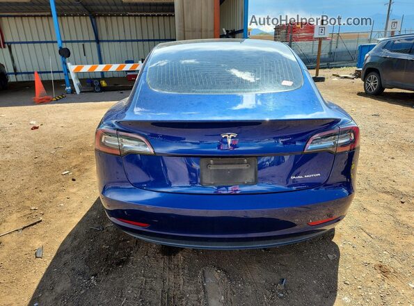 5YJ3E1EB5LF640239 2020 TESLA MODEL Blue Вид ззаду