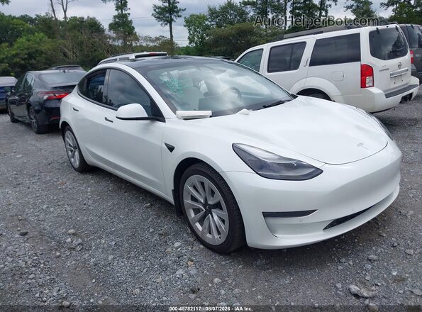 5YJ3E1EB5NF153092 2022 TESLA MODEL 3 White Вид щитка приладів