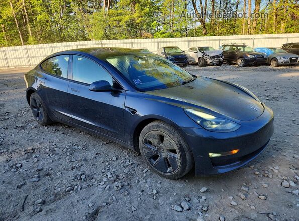5YJ3E1EB5NF235338 2022 TESLA MODEL Blue Delantero derecho