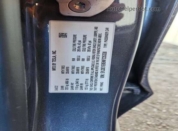 5YJ3E1EB5NF235338 2022 TESLA MODEL Blue Vista del compartimento del motor