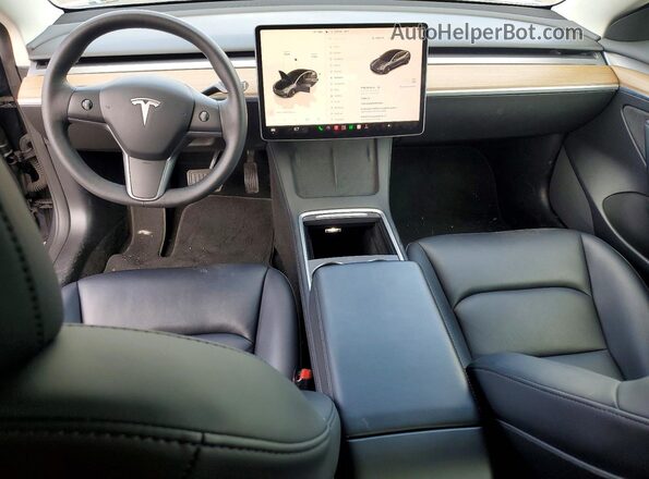 5YJ3E1EB5NF253323 2022 TESLA MODEL Gray Widok deski rozdzielczej