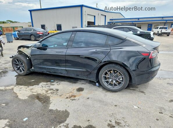 5YJ3E1EB5NF277590 2022 TESLA MODEL Black უკანა მარცხენა