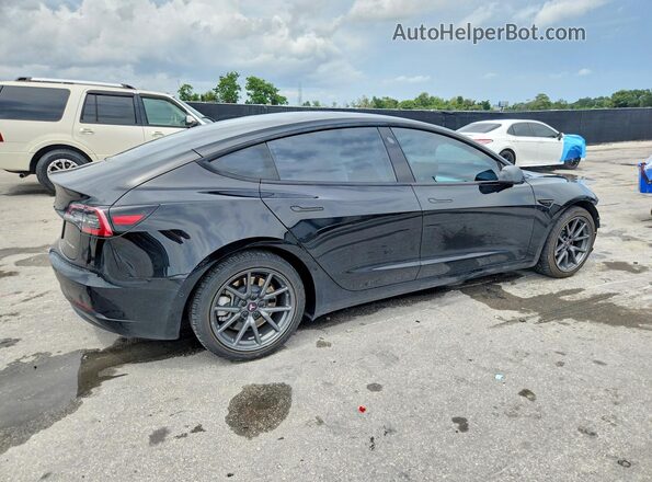 5YJ3E1EB5NF277590 2022 TESLA MODEL Black უკანა მარჯვენა