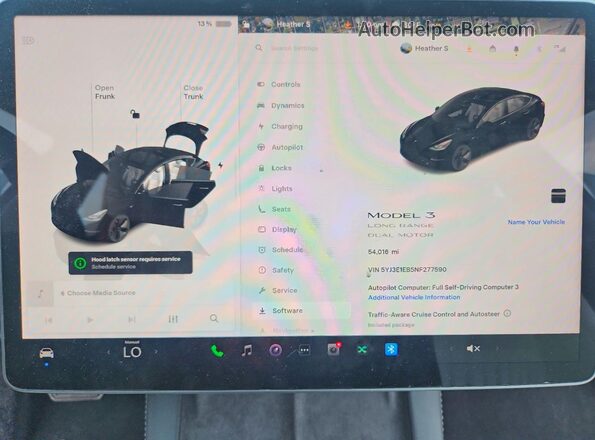 5YJ3E1EB5NF277590 2022 TESLA MODEL Black ხელსაწყოთა პანელის ხედი