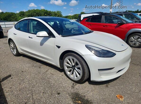 5YJ3E1EB5NF285804 2022 TESLA MODEL White Передня права чверть