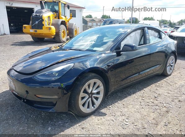 5YJ3E1EB5NF290209 2022 TESLA MODEL 3 Черный Передняя левая четверть