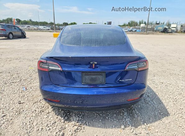 5YJ3E1EB5NF314976 2022 TESLA MODEL Blue Widok z tyłu
