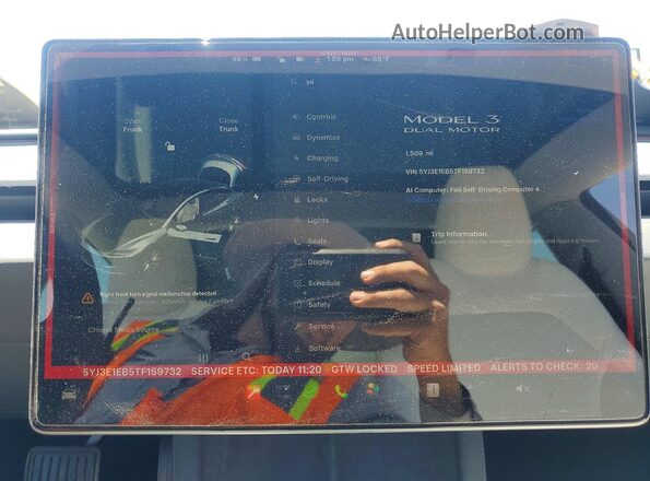 5YJ3E1EB5TF159732 2026 TESLA MODEL Charcoal Vista del cuadro de instrumentos