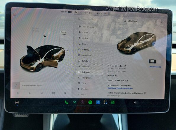 5YJ3E1EB6JF067171 2018 TESLA MODEL White Instrument cluster view