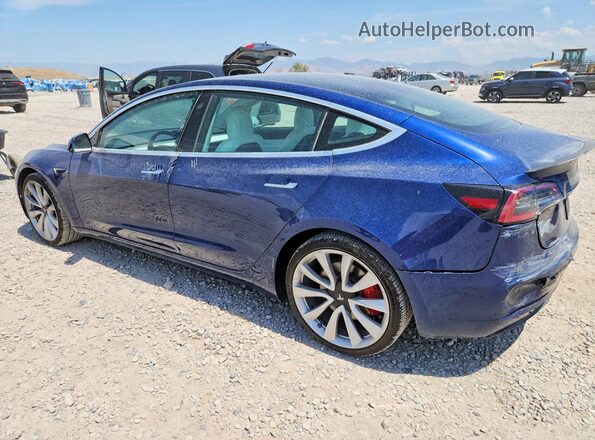 5YJ3E1EB6KF231701 2019 TESLA MODEL Blue Trasero izquierdo