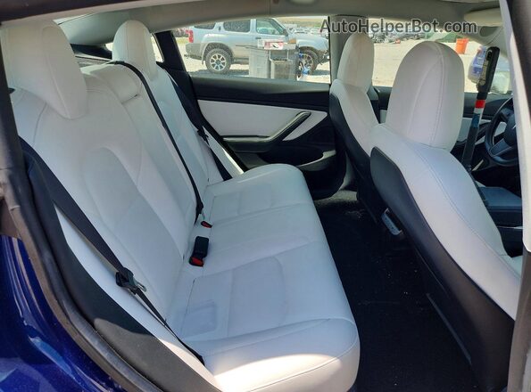 5YJ3E1EB6KF231701 2019 TESLA MODEL Blue Vista de los asientos traseros