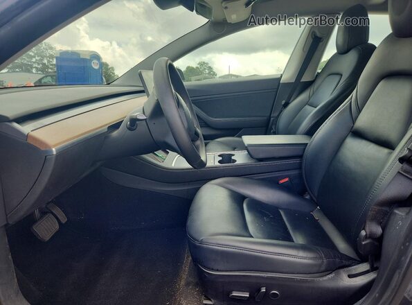 5YJ3E1EB6MF924433 2021 TESLA MODEL Blue წინა სალონის ხედი