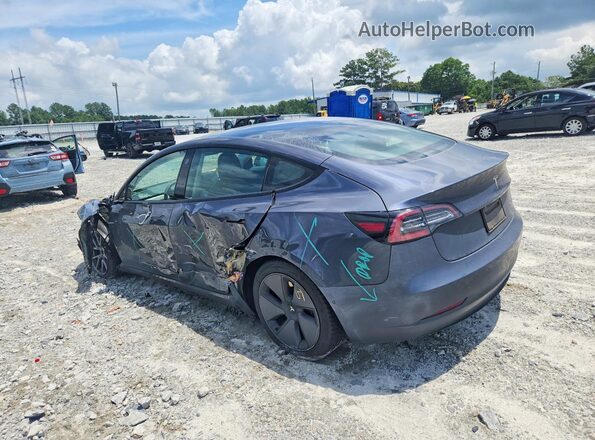 5YJ3E1EB6MF924433 2021 TESLA MODEL Blue უკანა მარცხენა