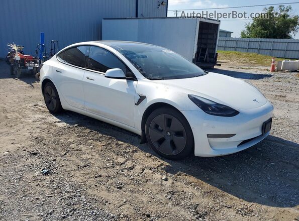 5YJ3E1EB6MF992702 2021 TESLA MODEL Белый Передняя правая четверть