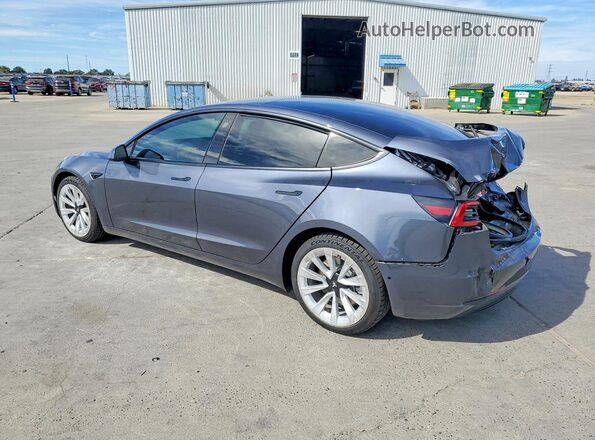 5YJ3E1EB6NF190457 2022 TESLA MODEL Charcoal Rear left