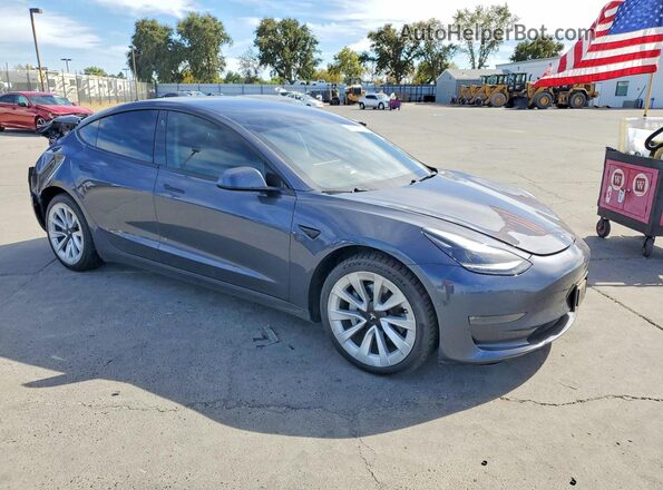 5YJ3E1EB6NF190457 2022 TESLA MODEL Charcoal Front right