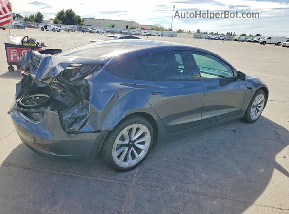 5YJ3E1EB6NF190457 2022 TESLA MODEL Charcoal Rear right