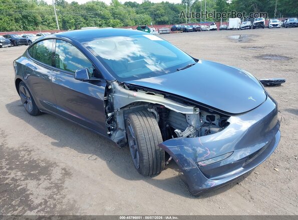 5YJ3E1EB6NF245845 2022 TESLA MODEL 3 Gray Դիմացի տեսք