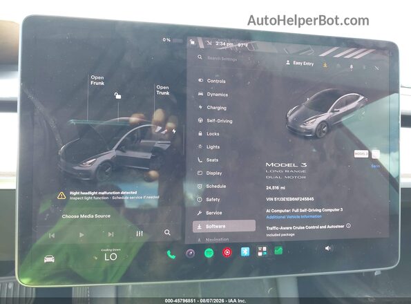 5YJ3E1EB6NF245845 2022 TESLA MODEL 3 Gray Հետևի նստատեղերի տեսք