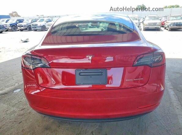 5YJ3E1EB6PF603965 2023 TESLA MODEL Красный Вид сзади