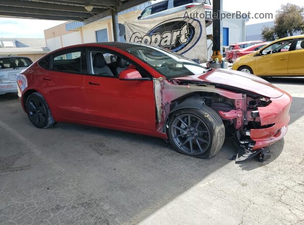 5YJ3E1EB6PF603965 2023 TESLA MODEL Красный Передняя правая четверть
