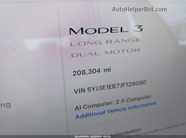 5YJ3E1EB7JF129080 2018 TESLA MODEL 3 Gray 