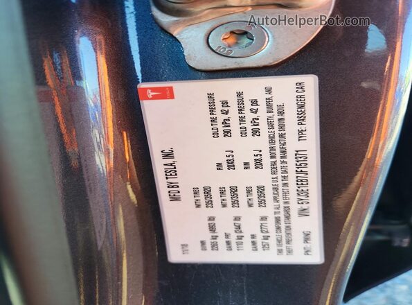 5YJ3E1EB7JF151371 2018 TESLA MODEL Gray Вид підкапотного простору