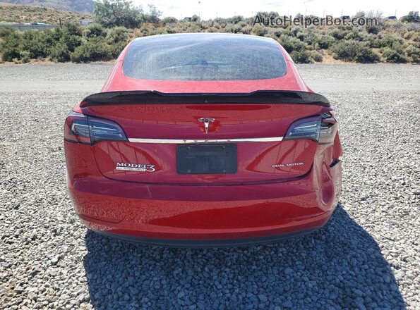 5YJ3E1EB7KF192648 2019 TESLA MODEL Red უკანა ხედი
