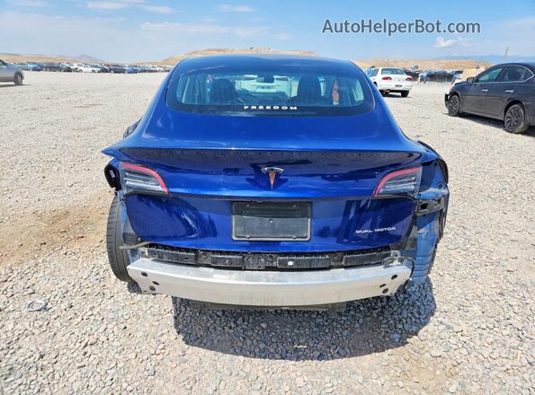 5YJ3E1EB7KF433138 2019 TESLA MODEL Blue Widok z tyłu
