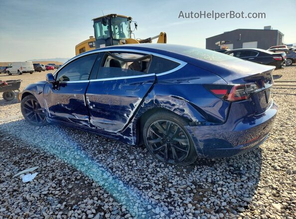 5YJ3E1EB7KF465023 2019 TESLA MODEL Blue Rear left