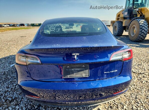 5YJ3E1EB7KF465023 2019 TESLA MODEL Blue Rear view